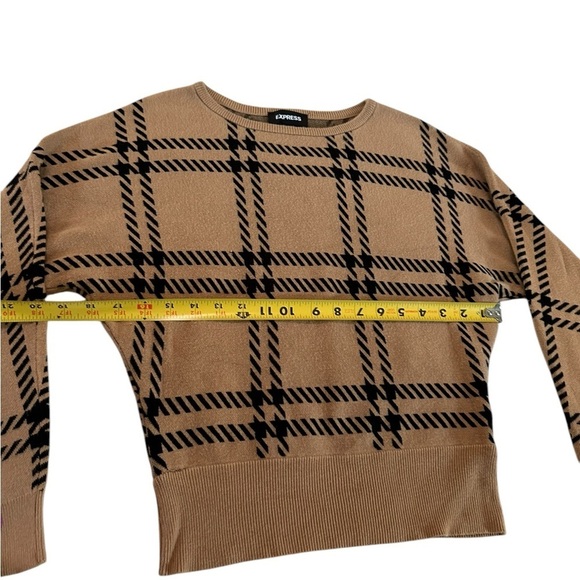 Express Women's Size SP Sweater Top Long Sleeve Striped Brown/black - Picture 10 of 16